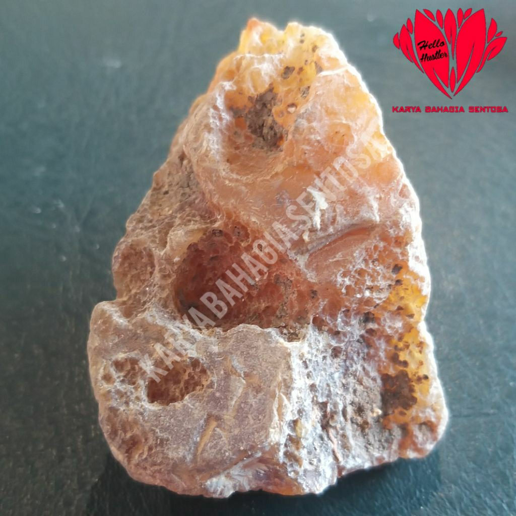 ROUGH SERIES Batu Permata Alami Nusantara Rafflesia Top Kristal Full Tembus Natural Chalcedony Signa