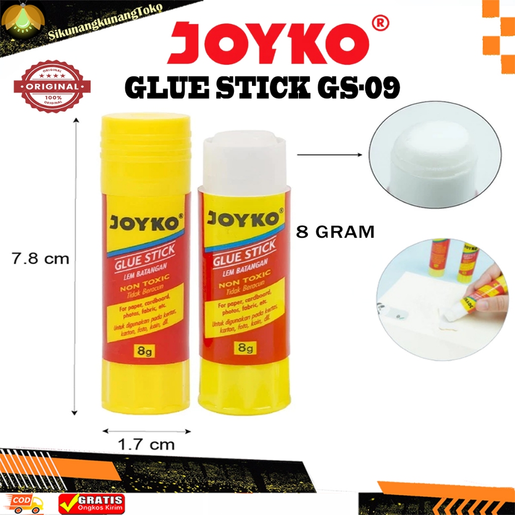 

(SKN) Lem Joyko GS-09 Glue Stick Stik 8 Gr - Lem Kertas 8Gr Perekat Kuat Joyco Stiks Batangan Putar GS 09