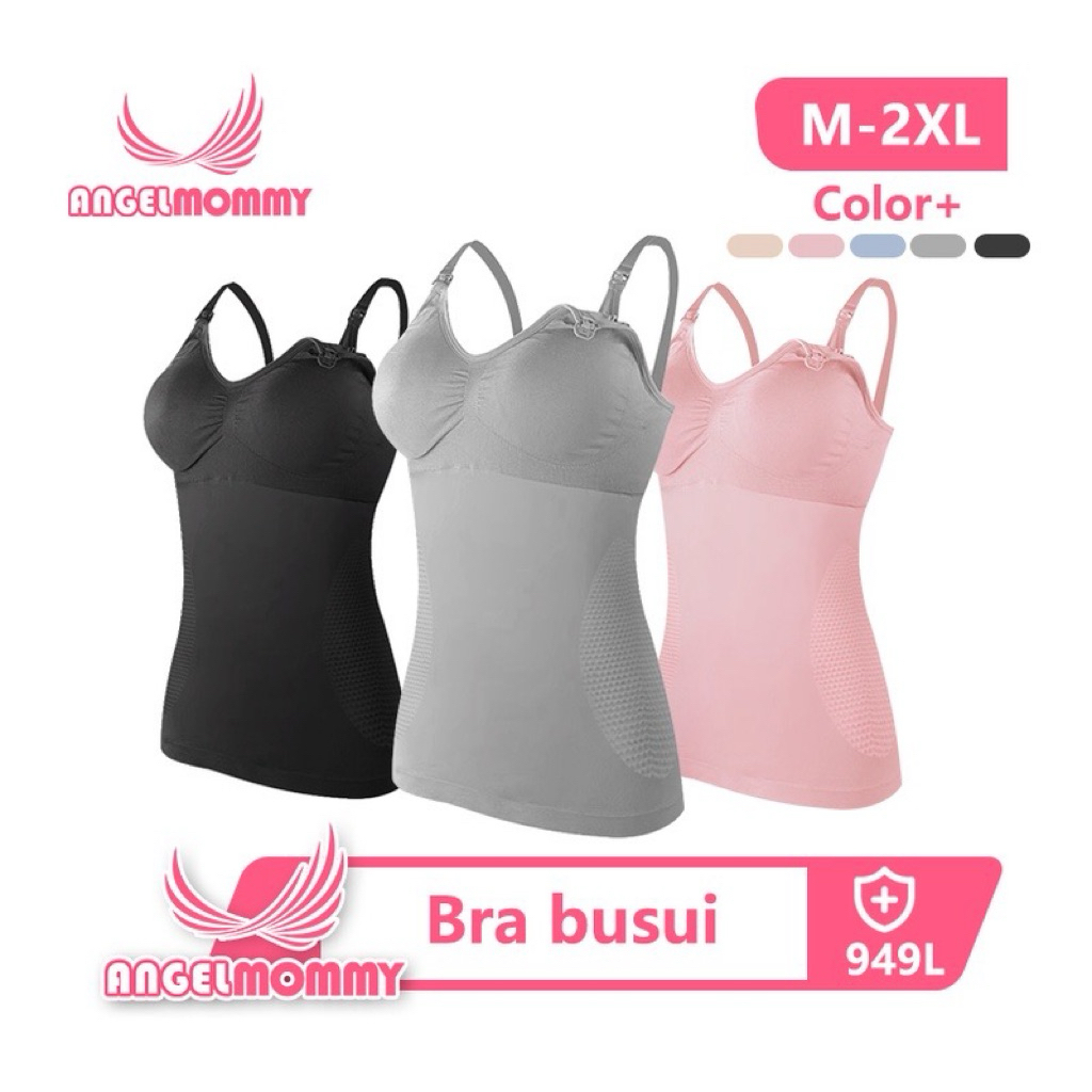 PRELOVED ANGEL MOMMY NURSING BRA BRA MENYUSUI TANKTOP MENYUSUI SIZE 2XL Ready Warna Biru & Hitam