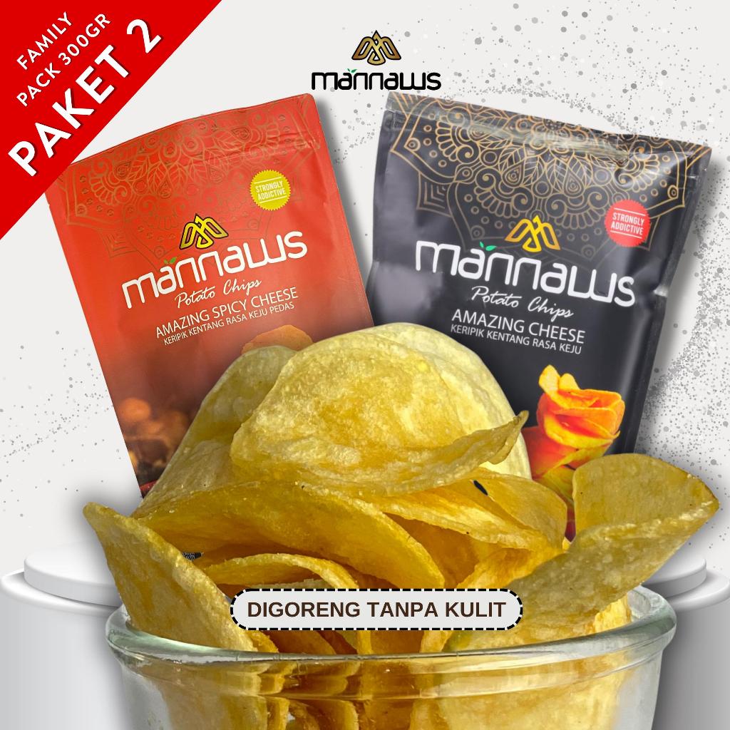 

Mannaws Potato Chips Snack Keripik Kentang Paket Family 2 Pack