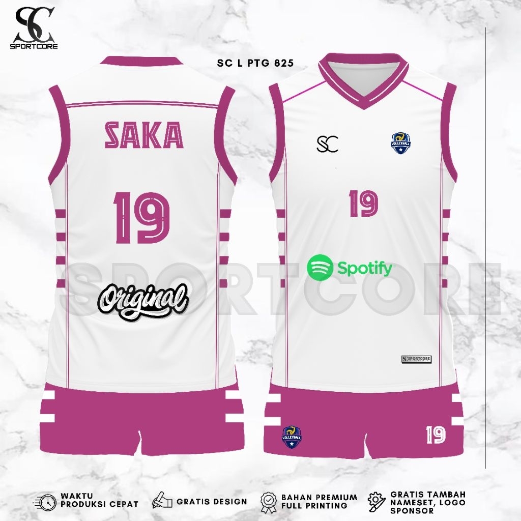 Jersey Voli Cewek Fullprinting Custom Nama Nomer