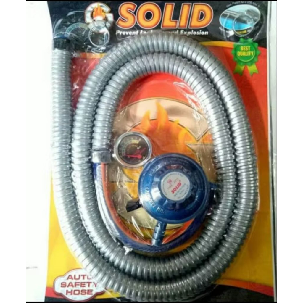Selang Gas Solid / Selang Gas Komplit Solid / Selang Gas+Regulator Solid 1.8M