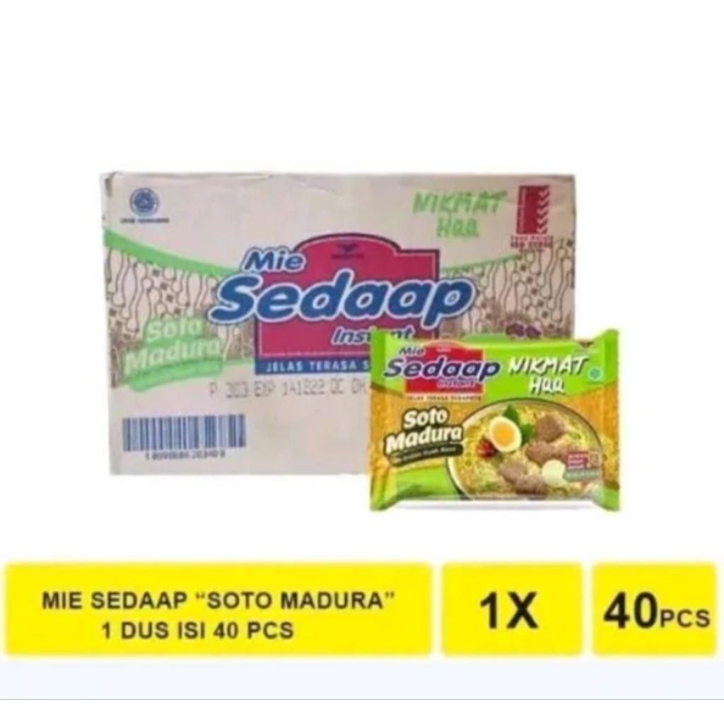 

Mie Sedaap Soto Madura 82 gram [ 1 Dus Isi 40 Pcs ]