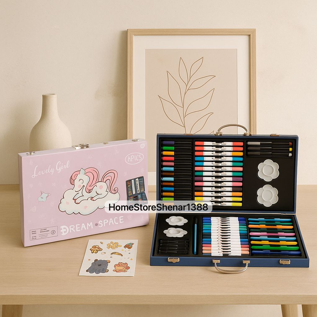 

Alat Lukis Anak Lengkap 113 Pcs / Spidol Akrilik Crayon Cat Air Pensil Warna / Box Alat Lukis