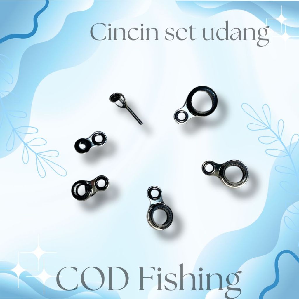 Cincin Set Pancing Ring Guides Joran Antena UDANG 6pcs