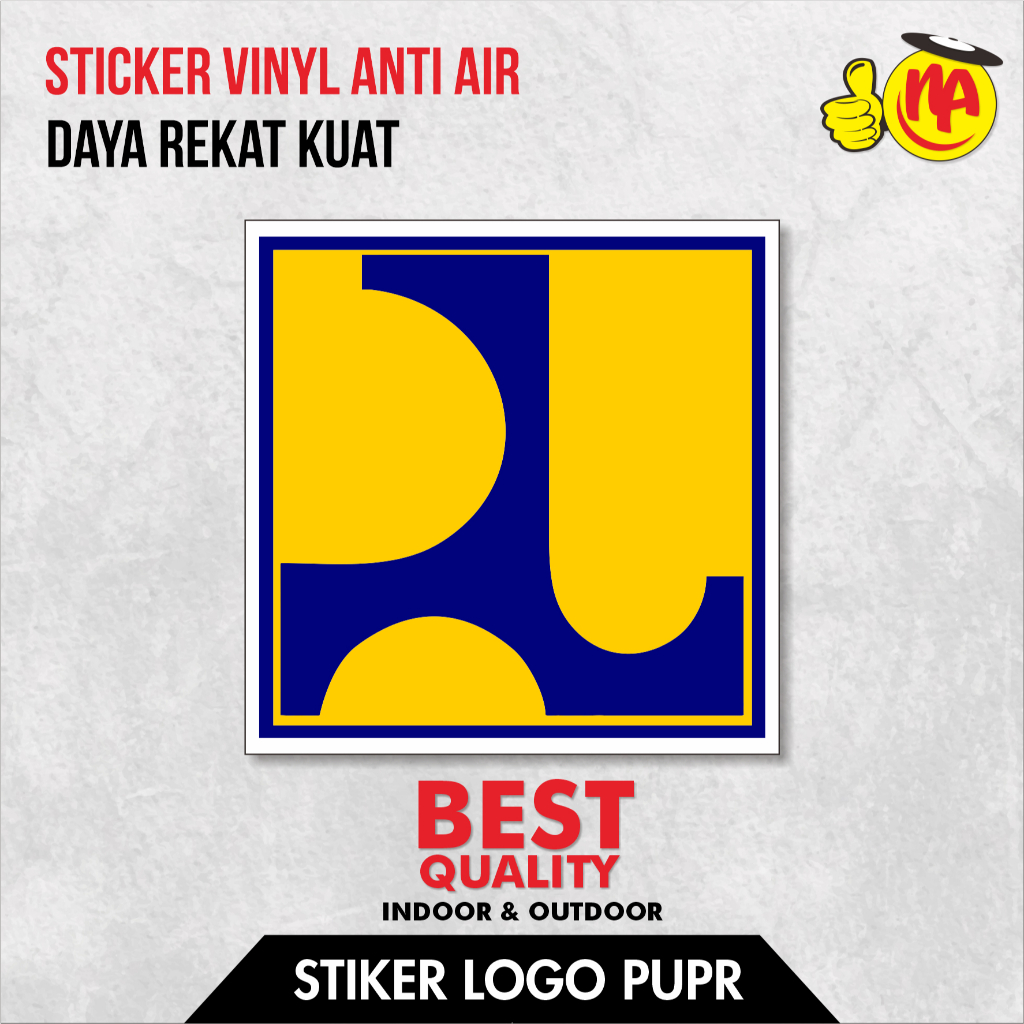 

STICKER LOGO PUPR VINYL ANTI AIR / STICKER LOGO PUPR 40 X 40 CM