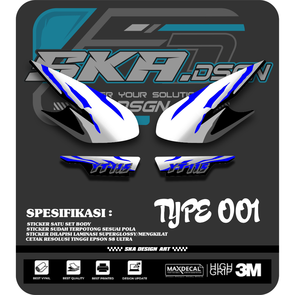 STRIPING YAMAHA YT 115 VARIASI DECAL MOTOR YAMAHA RX