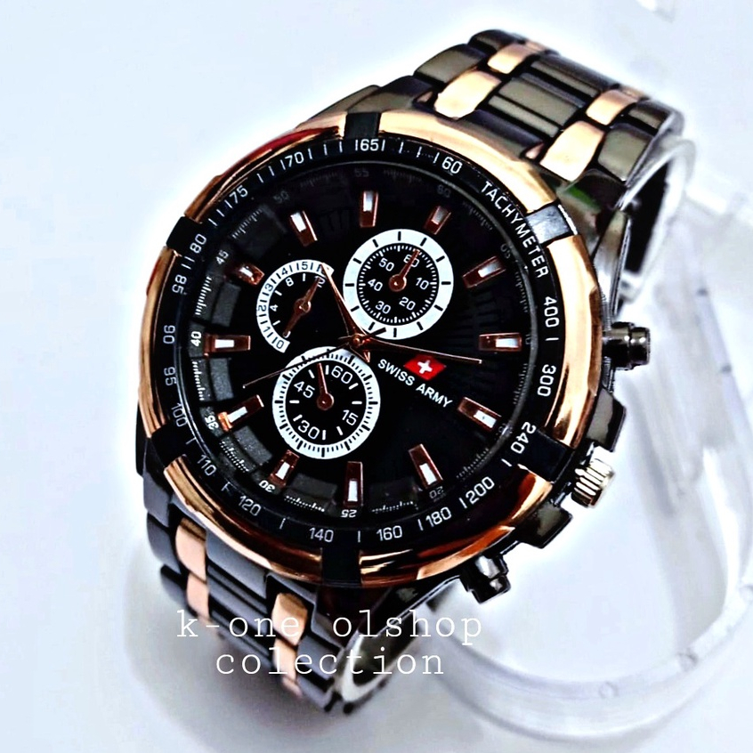 JAM TANGAN PRIA TERBARU JAM TANGAN PRIA TALI RANTAI HITAM