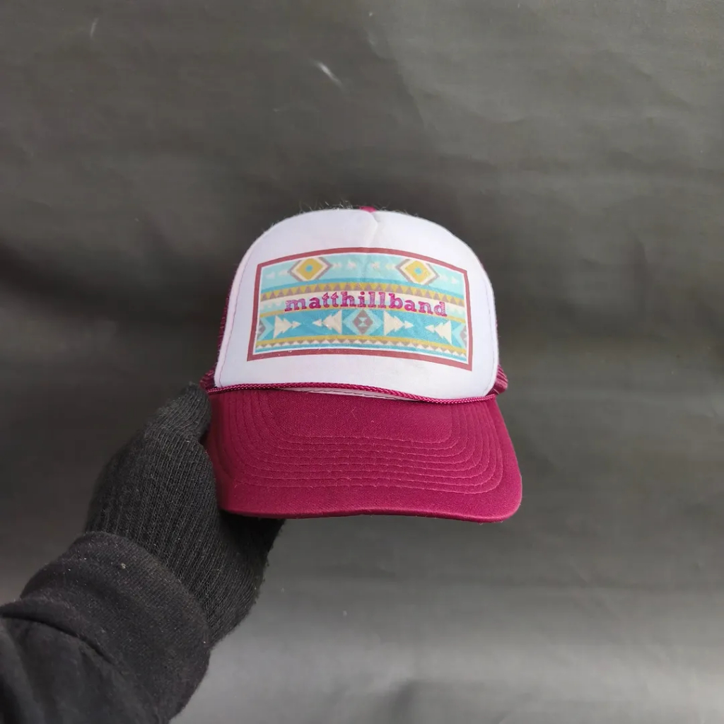 Topi Band Original Topi Trucker Rope Hat Unisex Pria Wanita MATHILL BAND - Otto Maroon