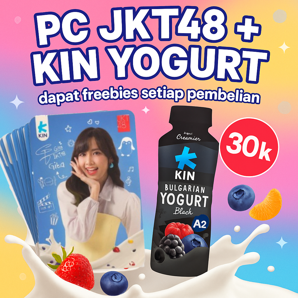 Photocard JKT48 KIN Yogurt (+ minuman kin yogurt)