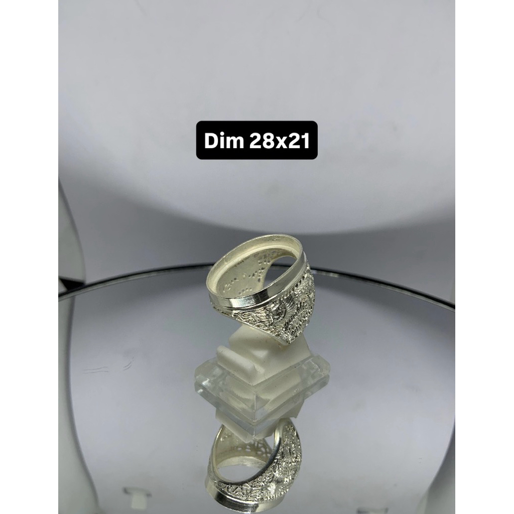 Syahira Silver ring perak 925 dim 28x21 model ukir naga