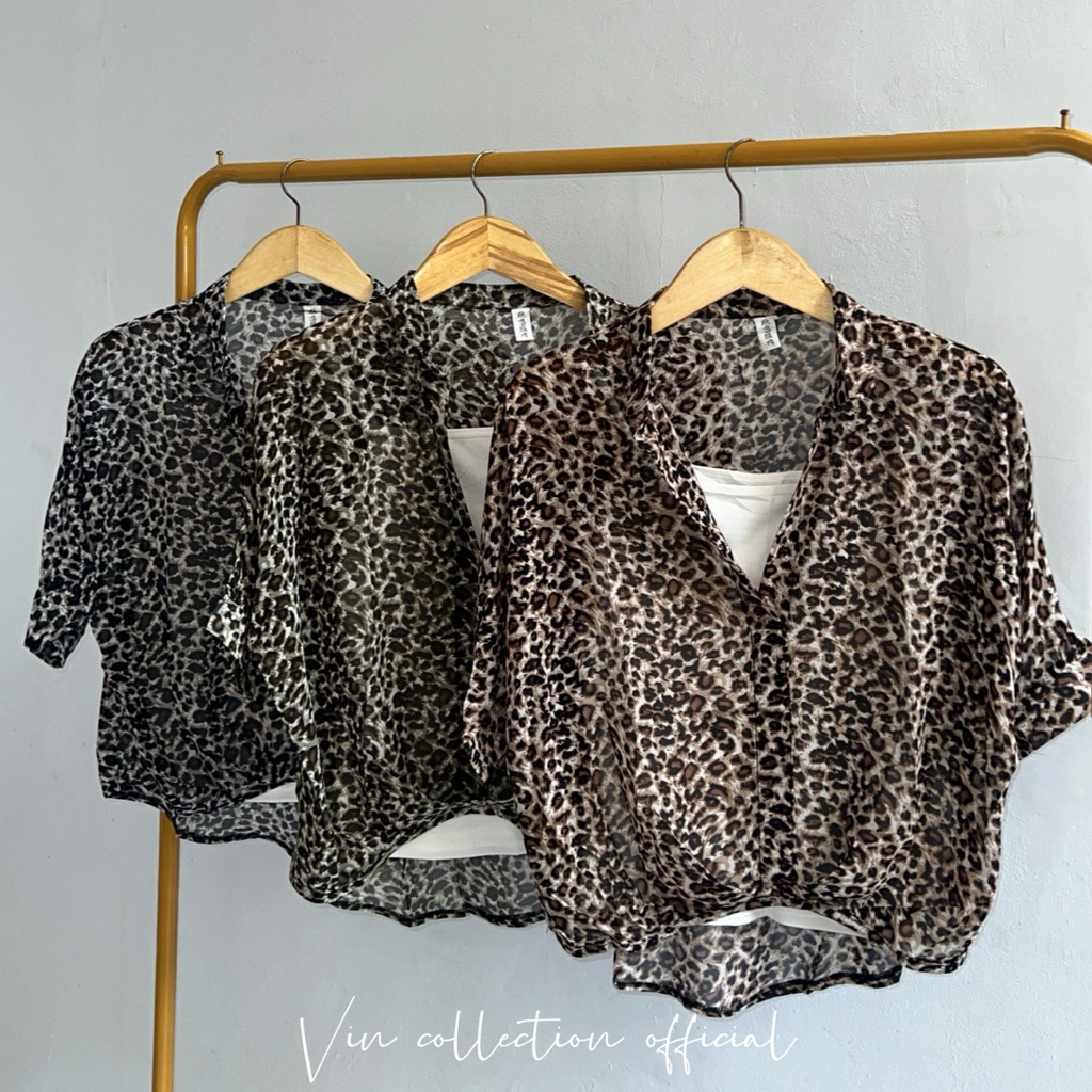 BLOUSE SIFON LEONY FREE TANKTOP WANIT|BLOUSE MOTIF LEOPARD|BLOUSE MOTIF MACAN