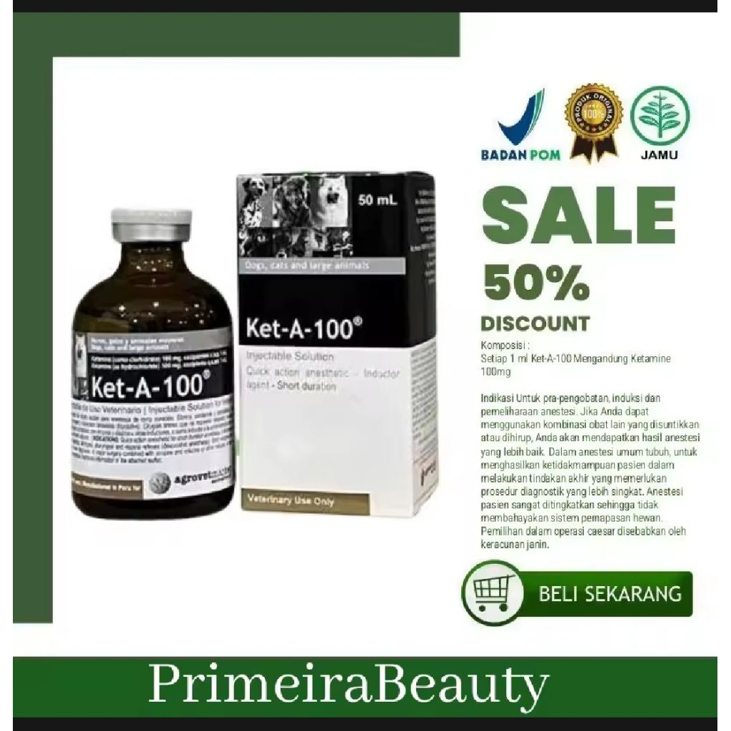 Ket - A - 100 Obat Hewan KET-A- 100 Original 50 ml Untuk Hewan Peliharaan