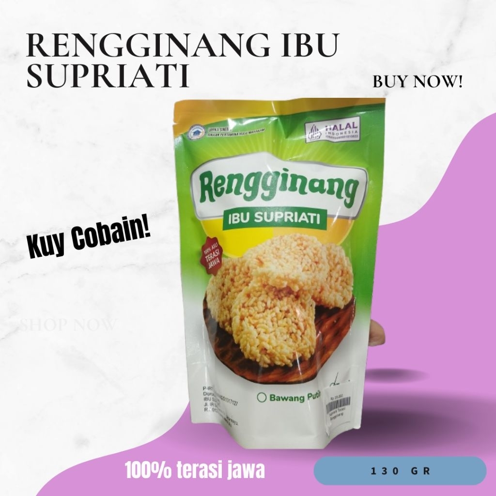 

RENGGINANG IBU SUPRIATI/100% TERASI JAWA/ASIN GURIH/130 gr