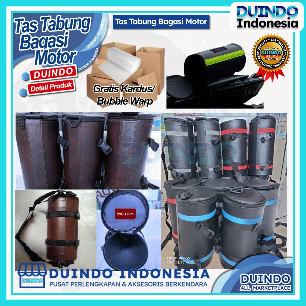 Duindo - Tas Tabung Bagasi Motor Jumbo Tas Jas Hujan Box Touring Lapis Paralon Tas Pancing