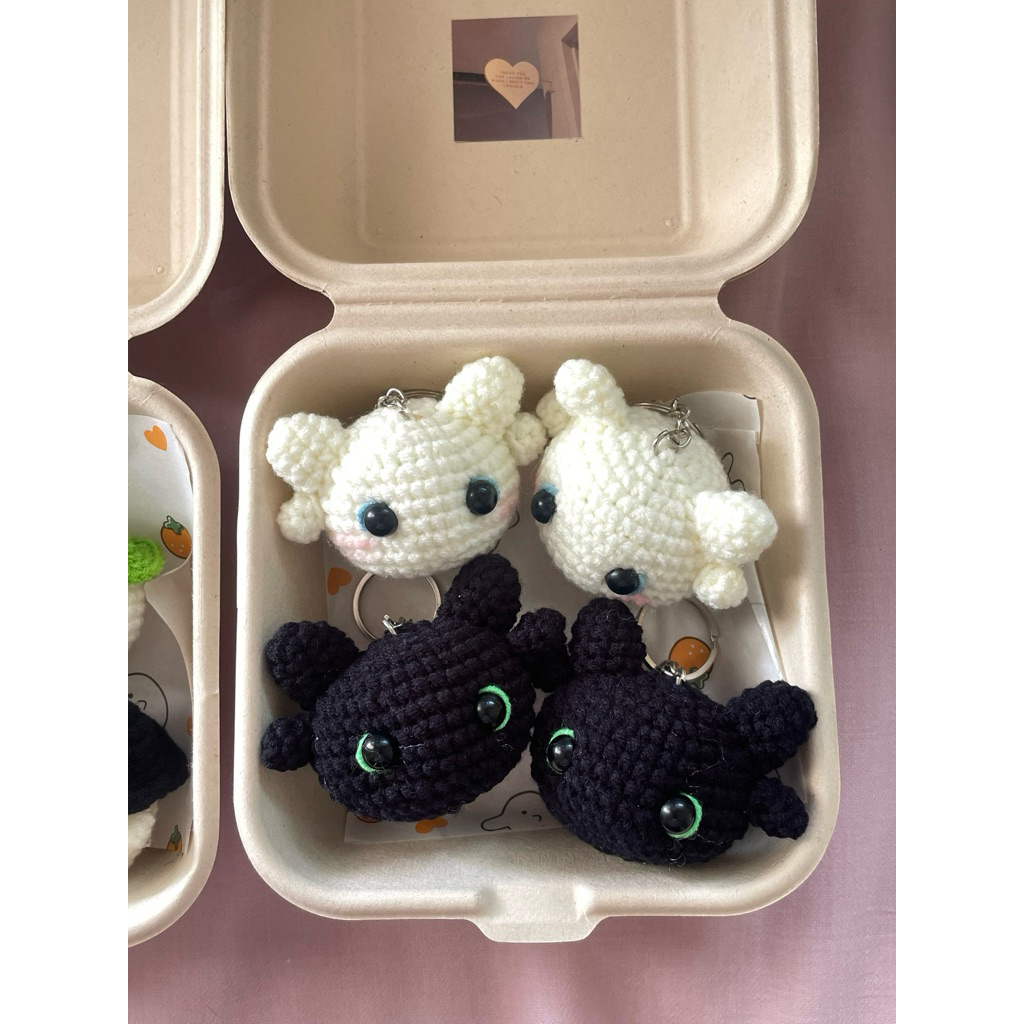 toothless keychain crochet gantungan kunci rajut toothless