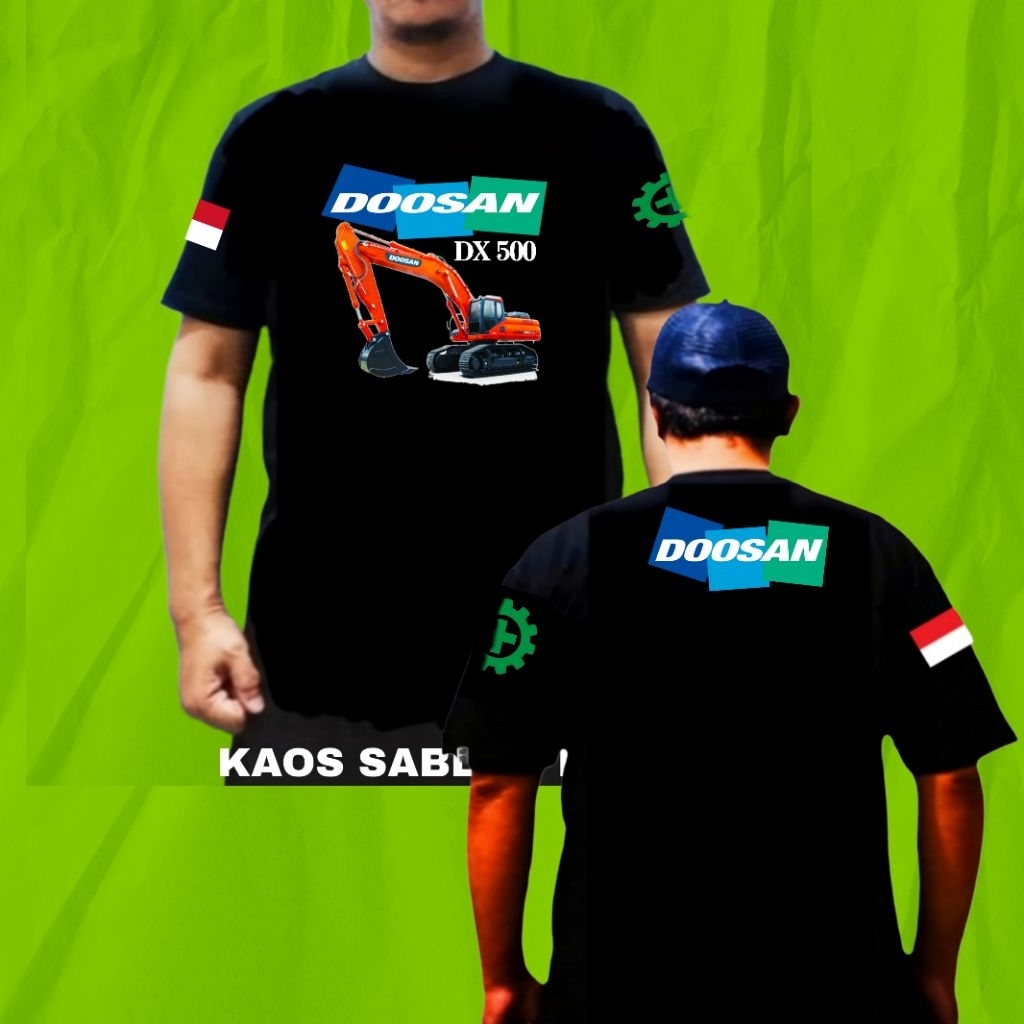 Baju kaos excavator Doosan DX500 sablon DTF