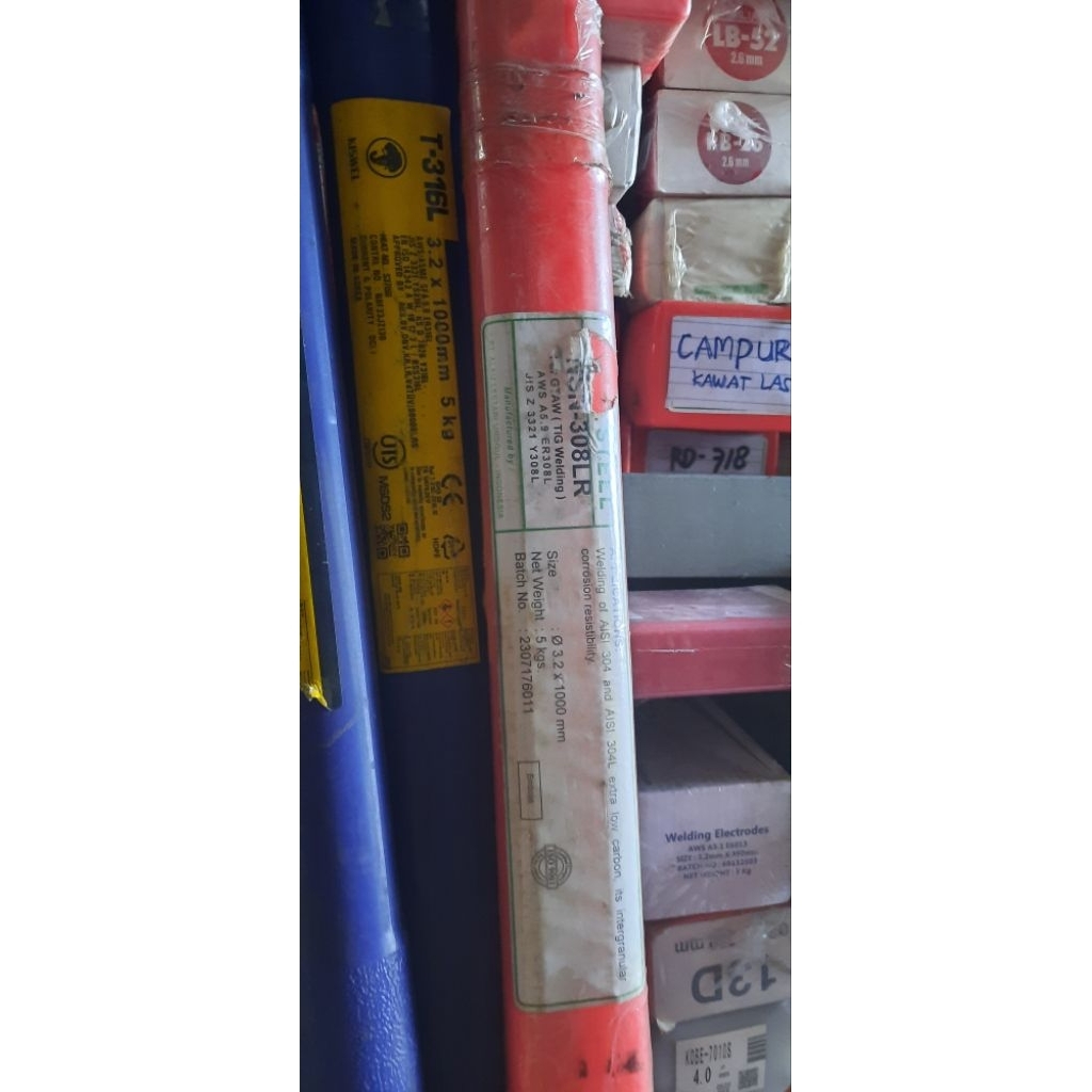 KAWAT LAS STAINLESS STEEL TIG NSN-308LR Size. 3.2M ER308L