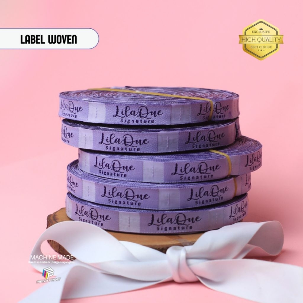 free desain label woven damask 1.5x5 woven rajut damask