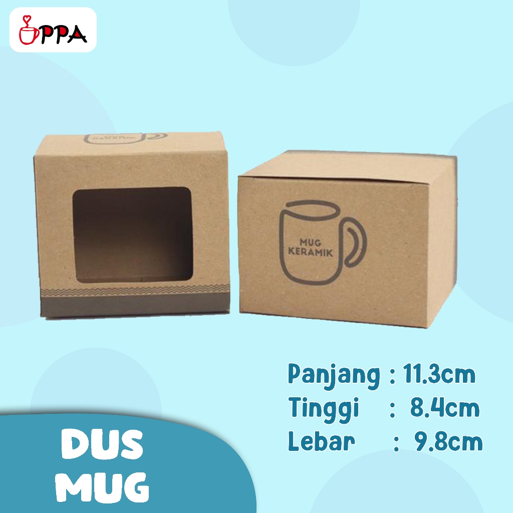 Dus Mug Kotak Mug Polos Gelas Kardus Box COKLAT / KOTAK SOUVENIR GELAS
