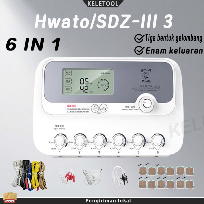 6IN1 Hwato Stimulator Terapi Akupuntur SDZ iii SDZ 3 Alat Fisioterapi Terapi tens Stimulator Elektro