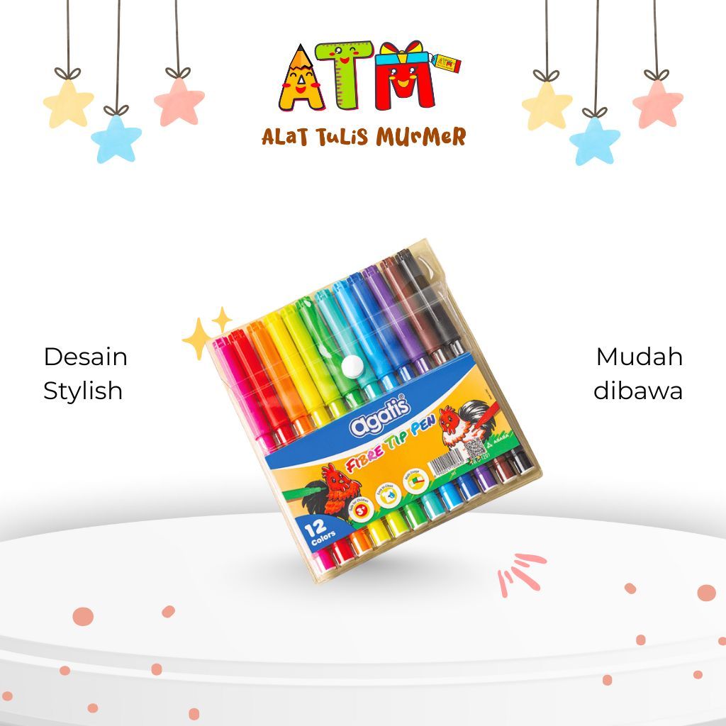 

Spidol warna/Spidoleco/Agatis Eco Fibre Tip Pen – Spidol Warna 12