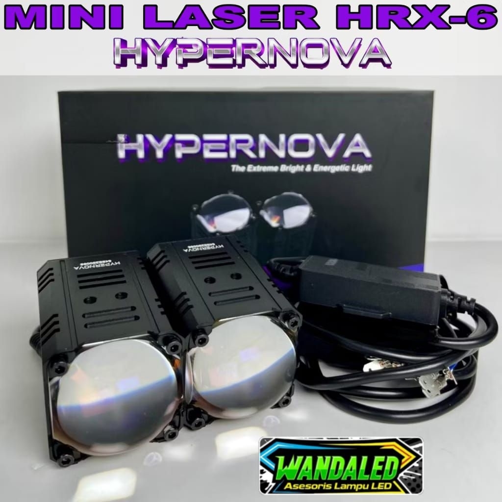 HYPERNOVA - ORIGINAL LAMPU TEMBAK MINI LASER HYPERNOVA HRX6 100 WATT 9-24VOLT HRX 6 - 2 PCS HRX6 HYP