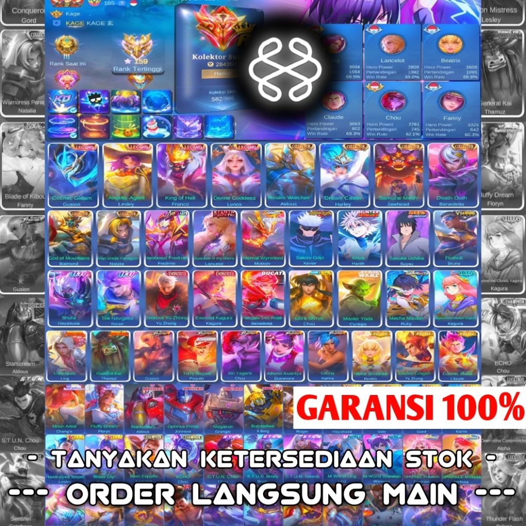 Akun ML Sultan GG by Brainmaret - Free Garansi