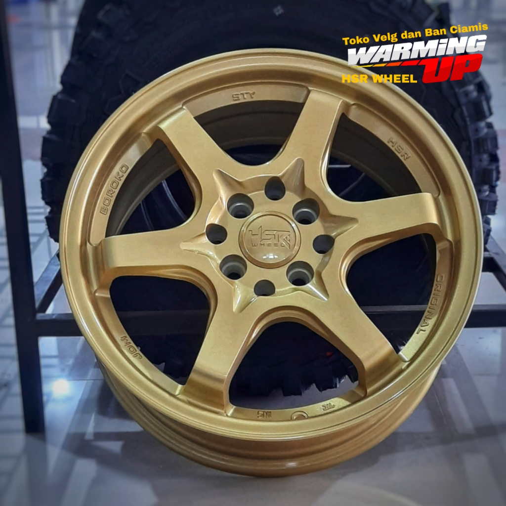 Pelek Mobil Jazz, City HSR STY RING 16 LEBAR 7 PCD 4X100/114,3 GOLD