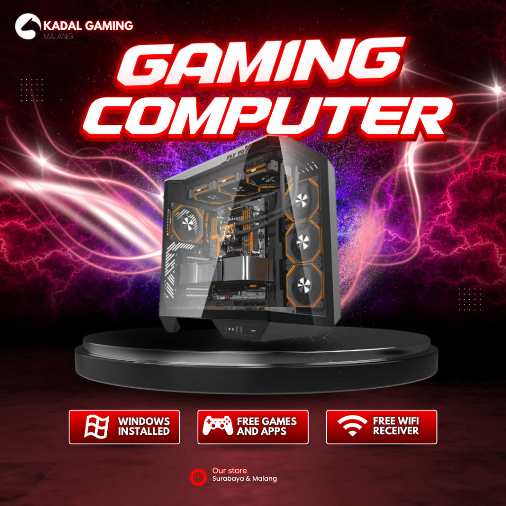 PC GAMING R7 7800X3D VGA RTX 5070 12GB RAM 32GB D5 SSD 1TB NVME CASING DY470 LC 360MM