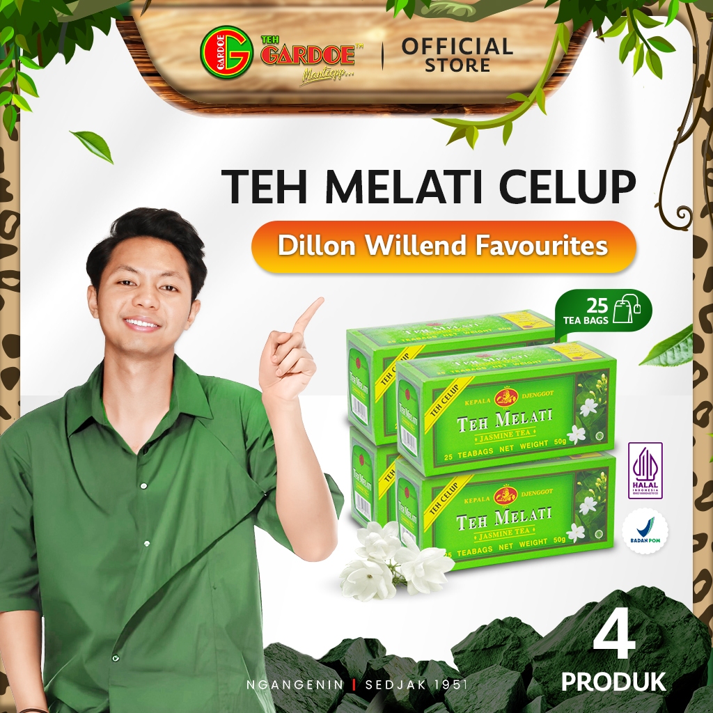 

(PROMO BUNDLING) Kepala Djenggot Teh Melati Celup 25's 50 gr x 4 pcs