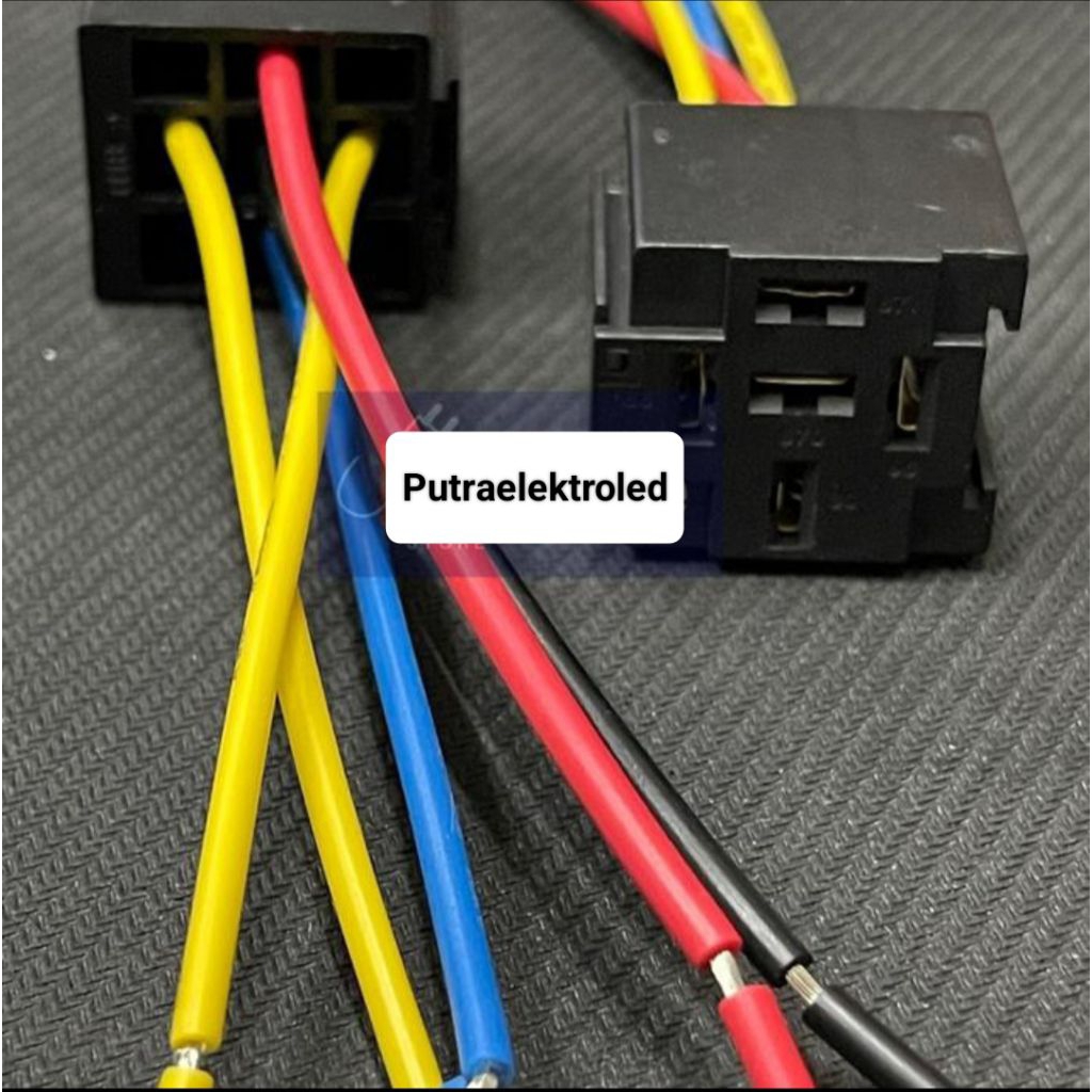 Soket Relay 5pin + Kabel / Socket Relay 5kaki dan 4kaki + Kabel