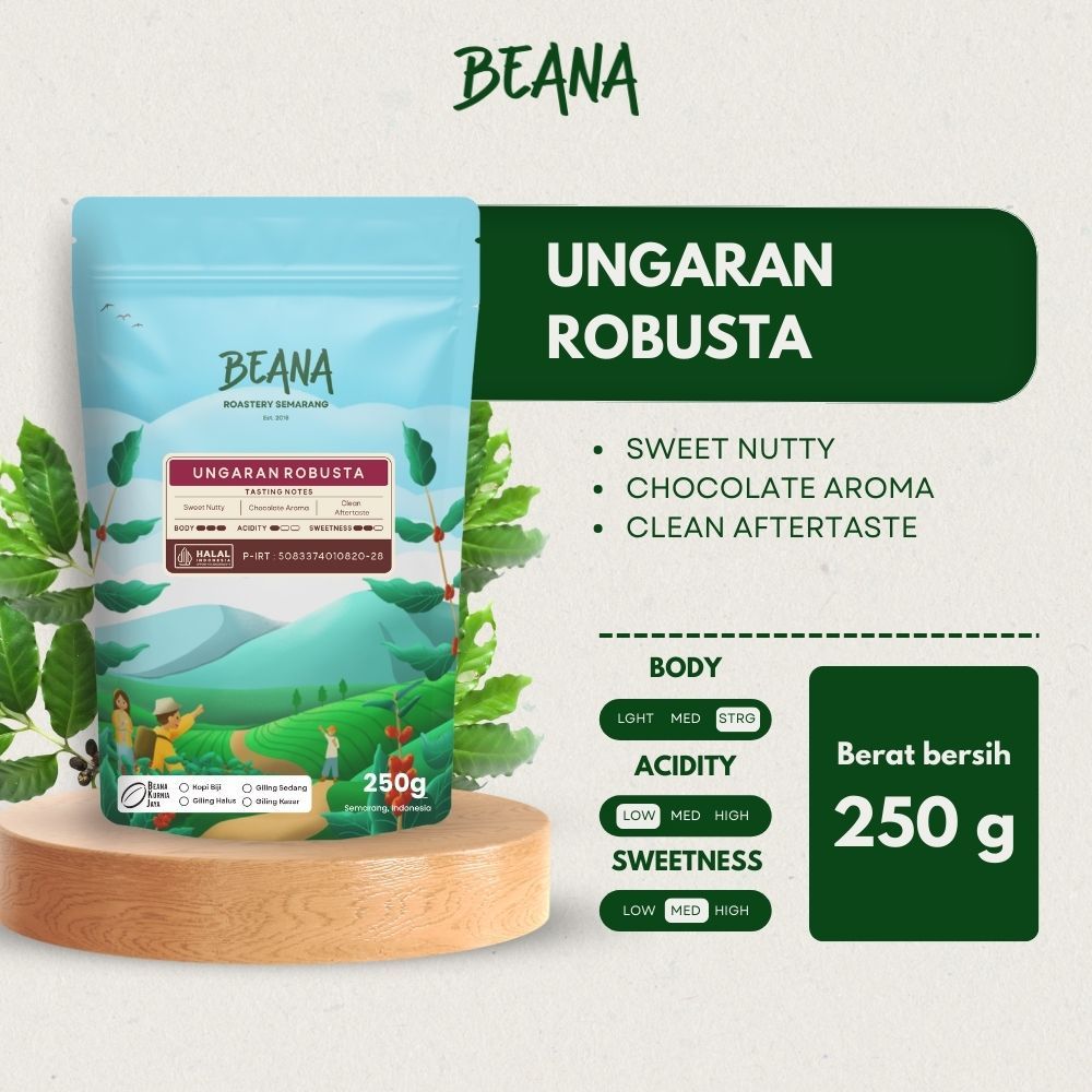 

Beana Roastery - Ungaran Robusta Coffee Roasted Beans | Biji Kopi Bubuk 250gr