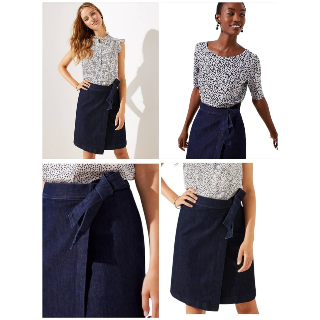 Rok LOFT Wrap Denim in Dark Rinse Skirt