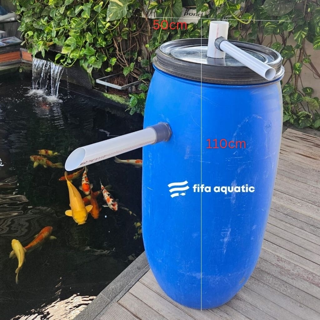 Tong filter besar 150 liter penjernih kolam koi