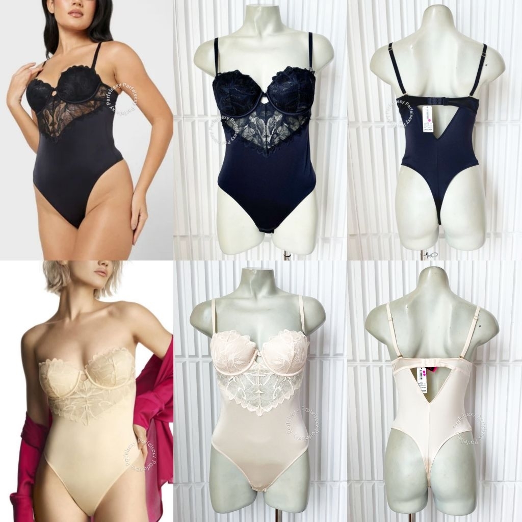 La Senza Strapless Lace Bodysuit No Push Up Ada Kancing Bawah XS S M L 60263560