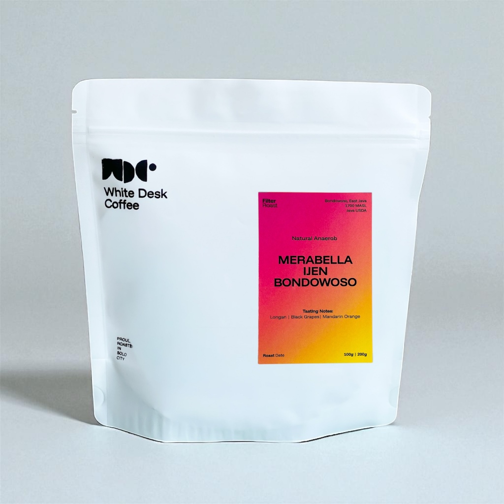 

Biji Kopi Arabica Ijen Merabella Natural Anaerob reverse - White Desk Coffee - Specialty Coffee 100/200 Gram