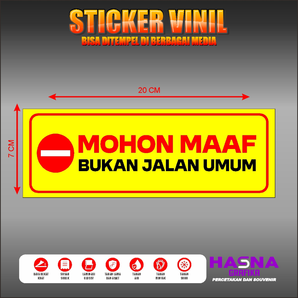 

STIKER INFORMASI / STICKER PERINGATAN BUKAN JALAM UMUM / STICKER DILARANG LEWAT JALAN INI