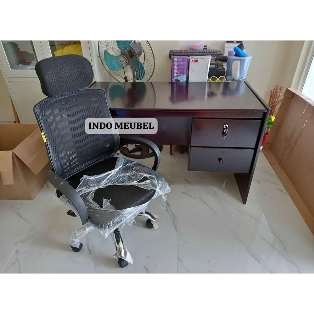 Indomeubel~ SET MEJA KANTOR KAYU PADU + KURSI KANTOR IMPORT, SET MEJA KASIR + KURSI, SET MEJA BELAJA