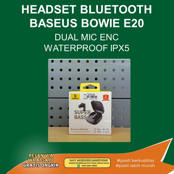 HEADSET BLUETOOTH BASEUS BOWIE E20