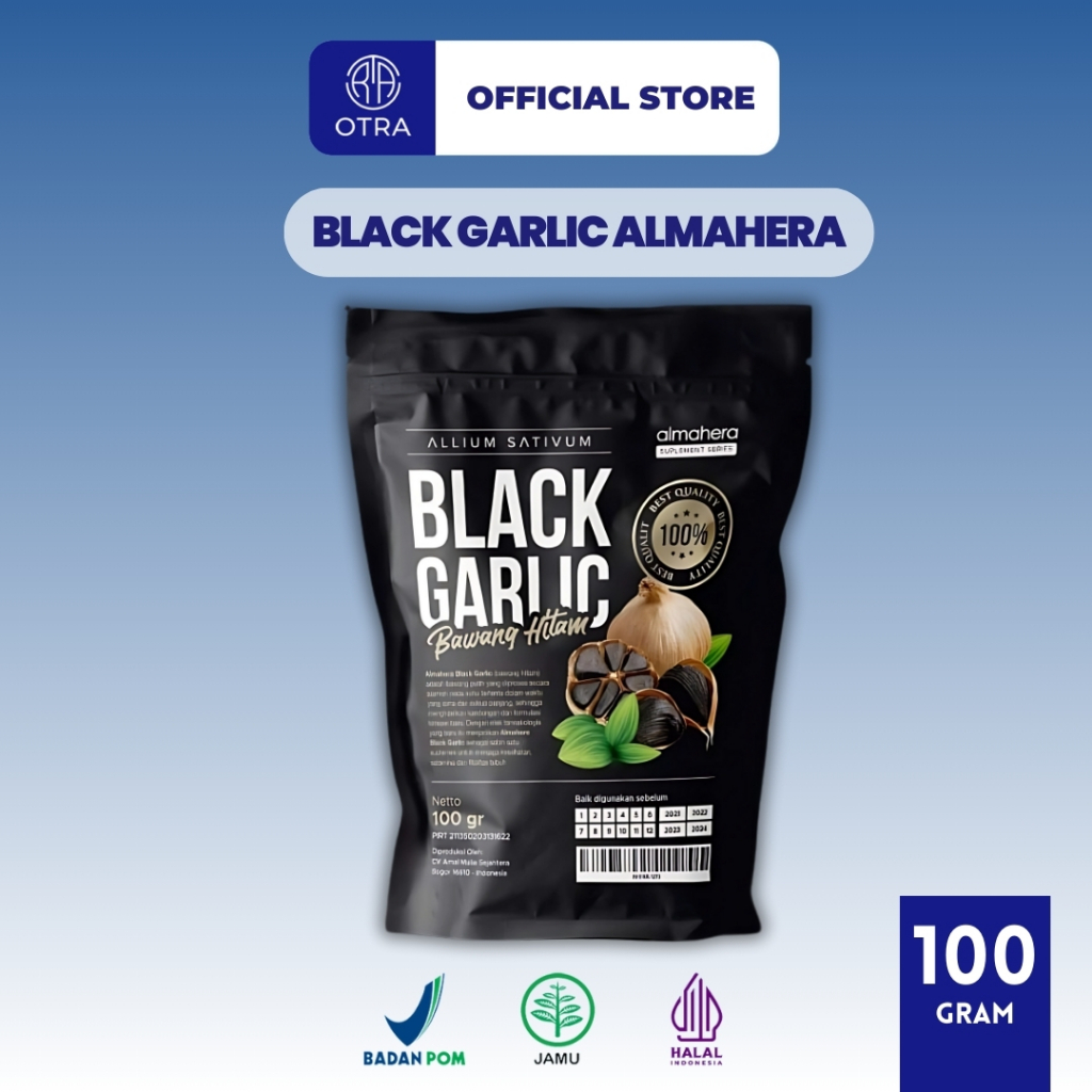

Black Garlic Bawang Hitam Tunggal Super Food 100gr / Black Garlic ALMAHERA