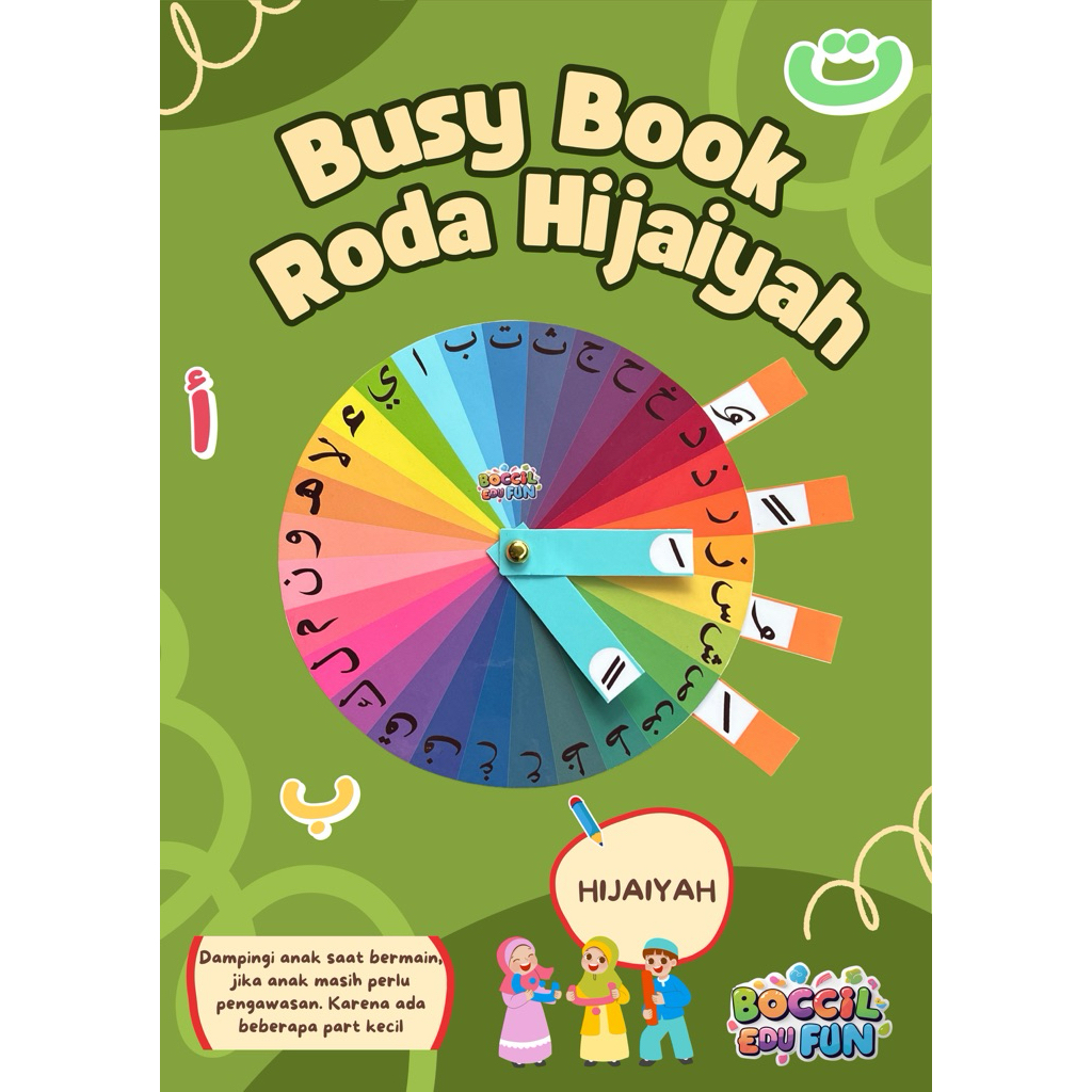 BOCCIL EDUFUN Roda Hijaiyah Mainan Edukasi Anak untuk Belajar Mengenal dan Mengeja Huruf Hijaiyah