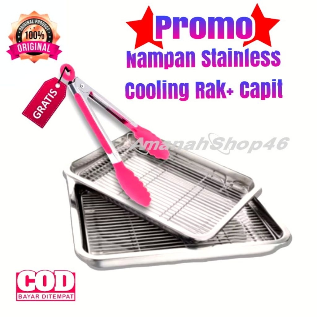 Colling rak Peniris plus Nampan Stainless Peniris Minyak Makanan/cooling rack Peniris Makanan/Peniri