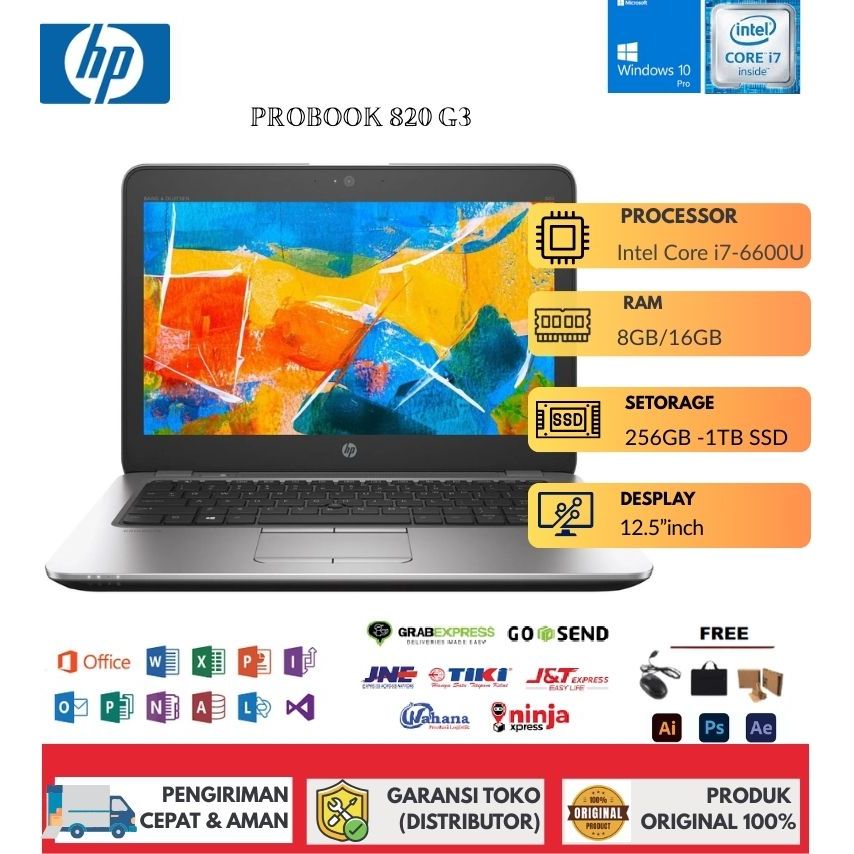Laptop HP Elitebook 820 G3 i7 GEN 6 RAM 16GB/1TB SSD WINDOWS 10 PRO