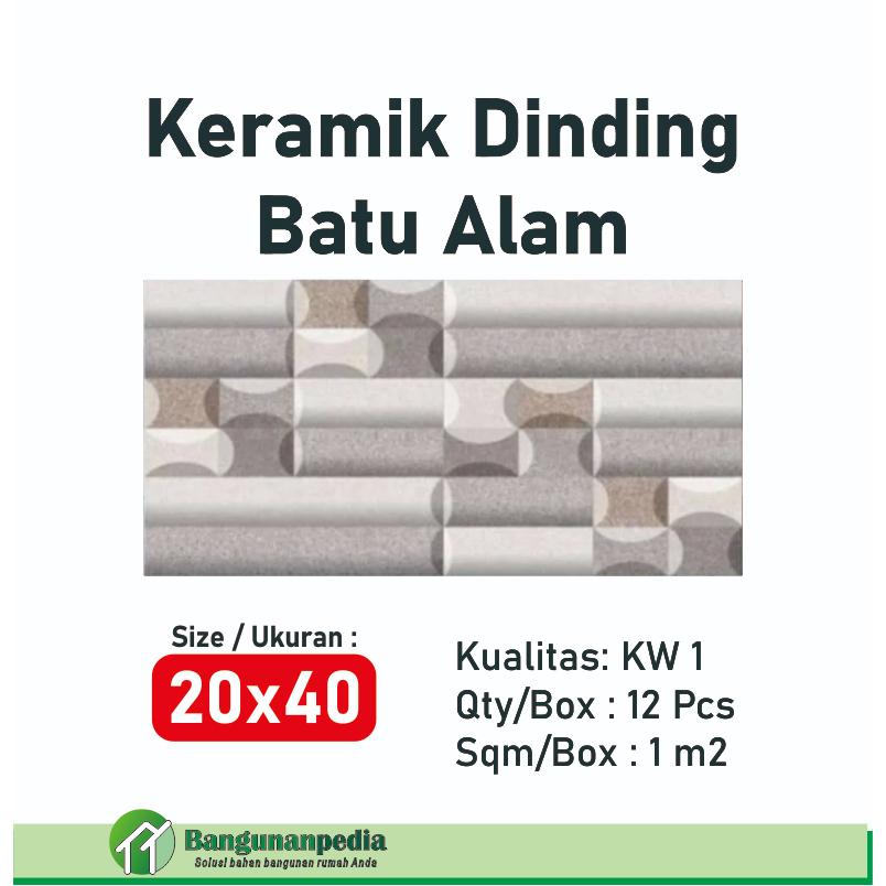 Keramik 20X40 MOTIF BATU ALAM / KERAMIK DINDING BATU ALAM