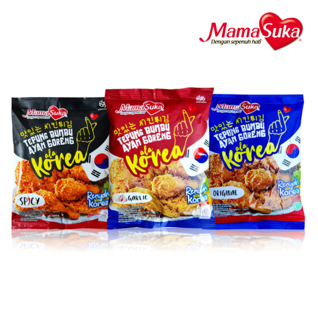 

Mamasuka - Tepung Ayam Goreng Ala Korea Original / Garlic / Pedas 170gr
