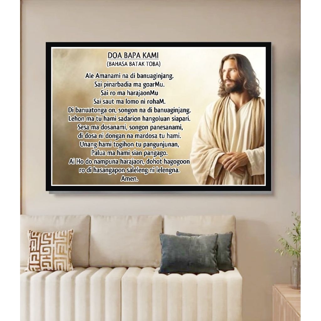 Hiasan dinding Doa bapa kami bahasa batak Toba