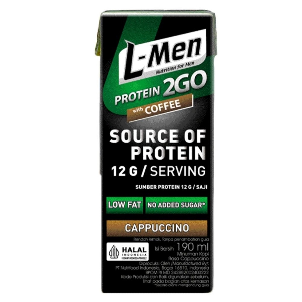 L-Men 2 Go Kopi Cappuccino Protein Rendah Lemak 190 ml Lmen L Men Minuman Kopi Tinggi Protein 190ml