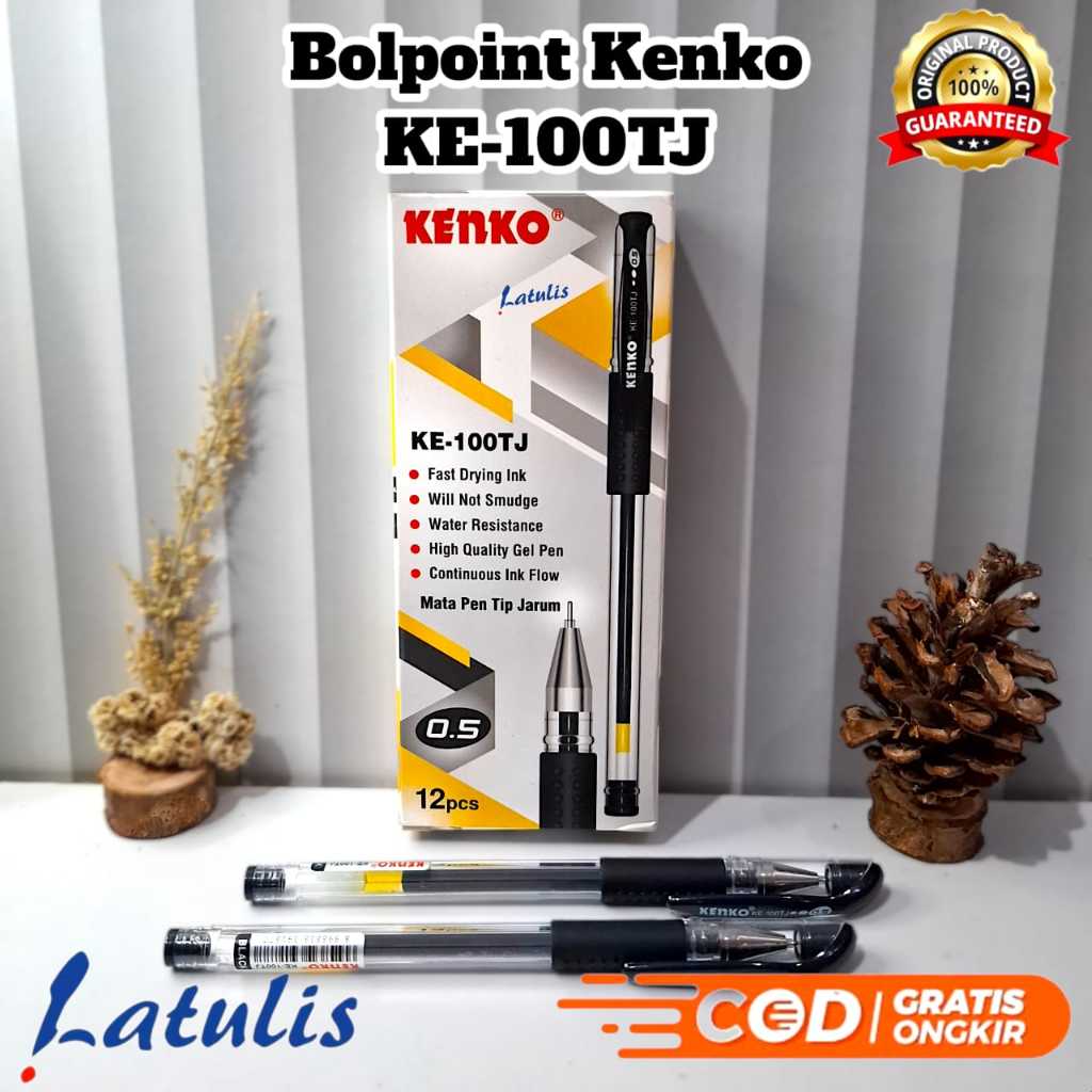 

Gel Pen KE-100 TJ Tinta Hitam / Pena Pulpen KENKO