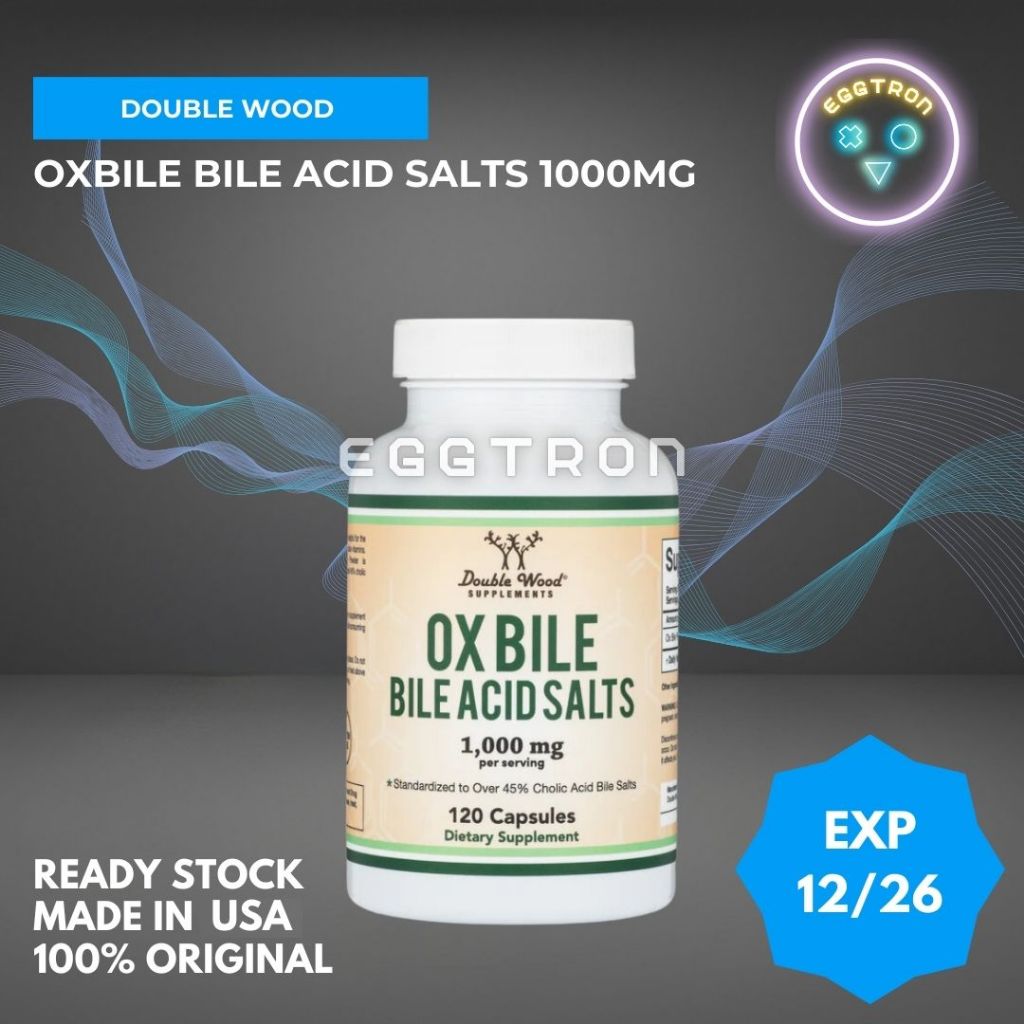 Double Wood Ox Bile 1000 mg 120 Digestive Enzymes US Bile Salt Cholic Acid suplemen bantu empedu pen